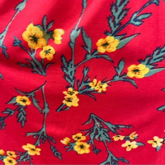 Floral bright pink fake Wrap short sleeve Dress size Small - Picture 6 of 13